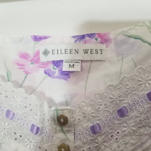 Eileen West Women's Floral Nightgowns Bundle of 2 Prairie Croquette Sz M - Picture 4 of 10